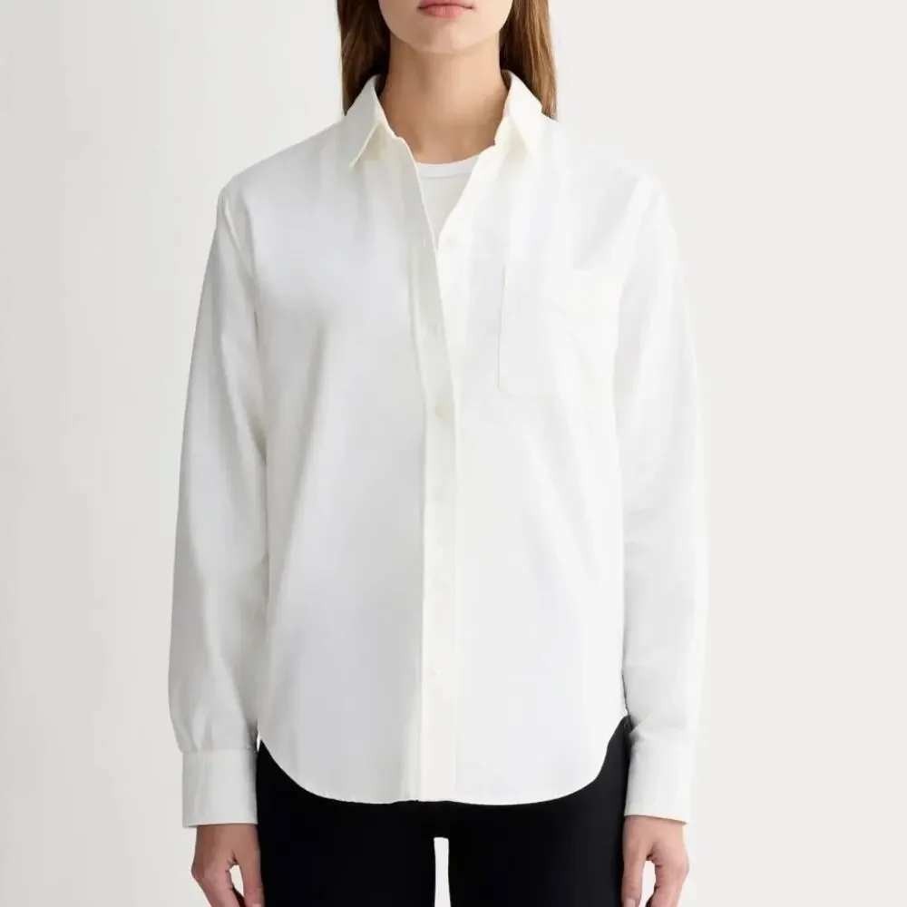 EVERLANE The Relaxed Oxford Shirt White Organic Cotton Size 4 NEW Preppy
